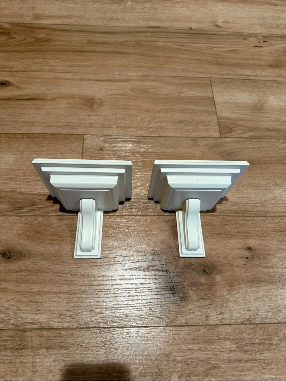 White wall shelves